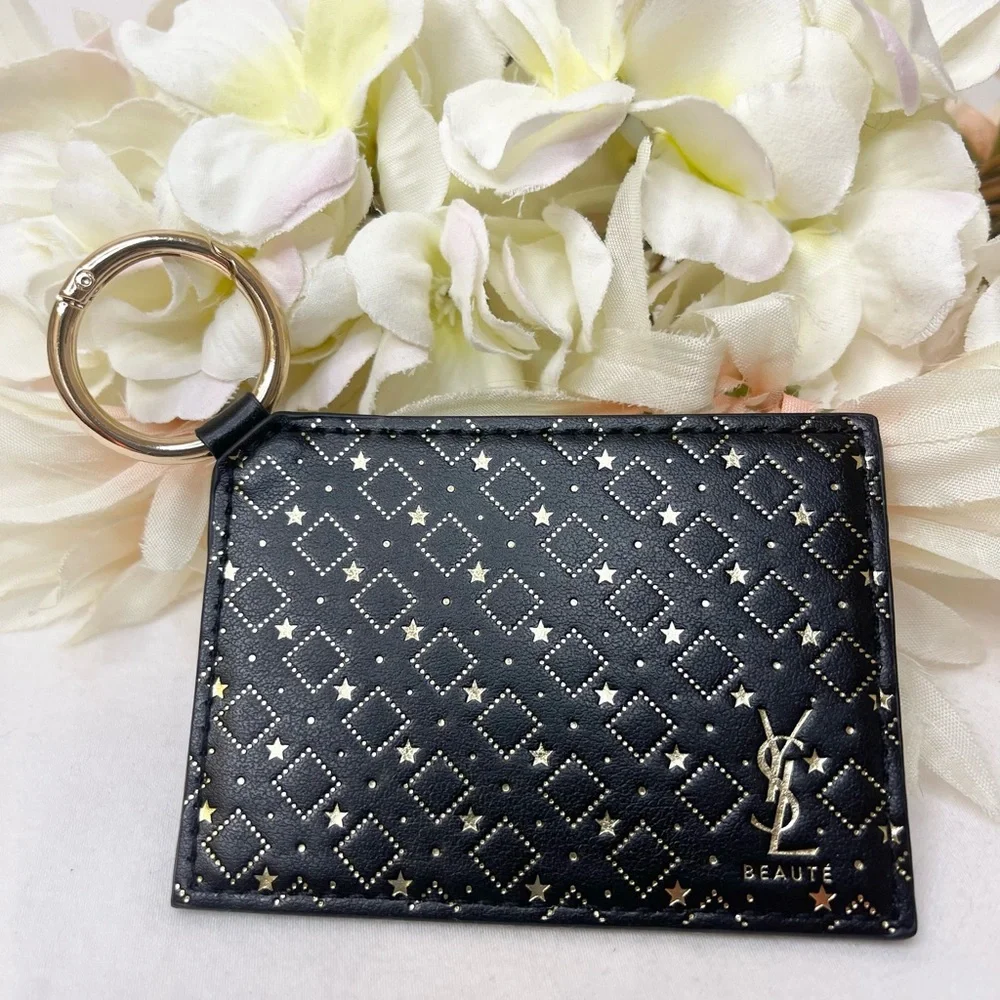 Yves Saint Laurent Black Star-Patterned Key Holder/Mirror GWP
